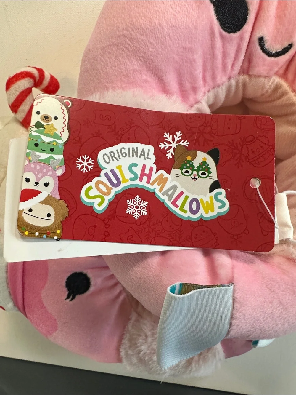 Squishmallows Pink & White Cupcake Kids Plush Slippers Size 13-1